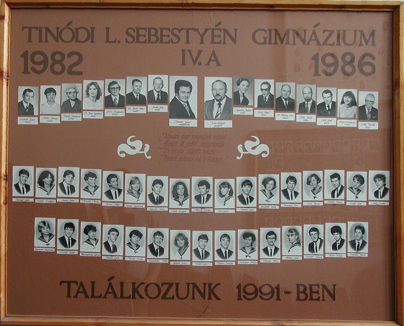IV.A osztály tablója (1982-1986)